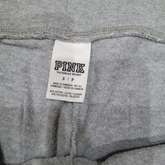 Victoria Secret Pink Crop Sweatpants Gray ** SMALL ** - Picture 3 of 3
